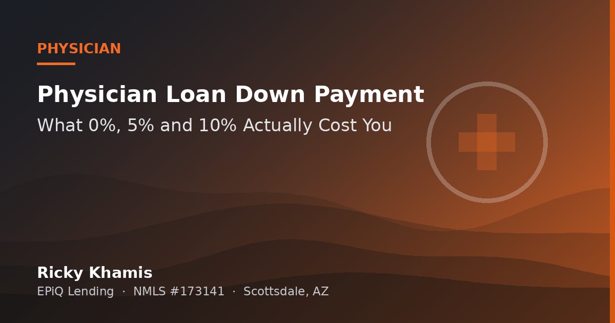 Physician Loan Down Payment: What 0%, 5% and 10% Actually Cost You