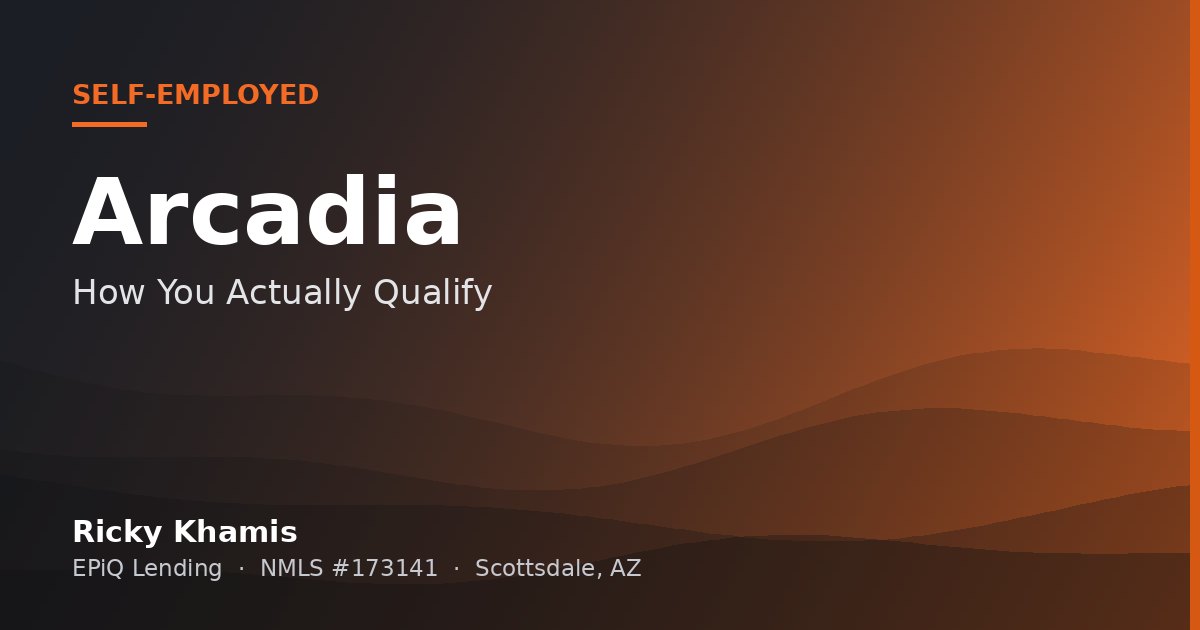 Self-Employed and Buying in Arcadia: How You Actually Qualify